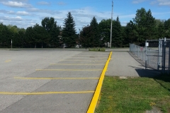 parking lot painting with painted curb